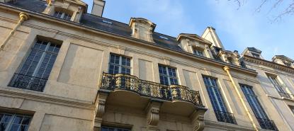 Facade de l'hôtel de Lauzun, sur l'Île Saint-Louis, à Paris.